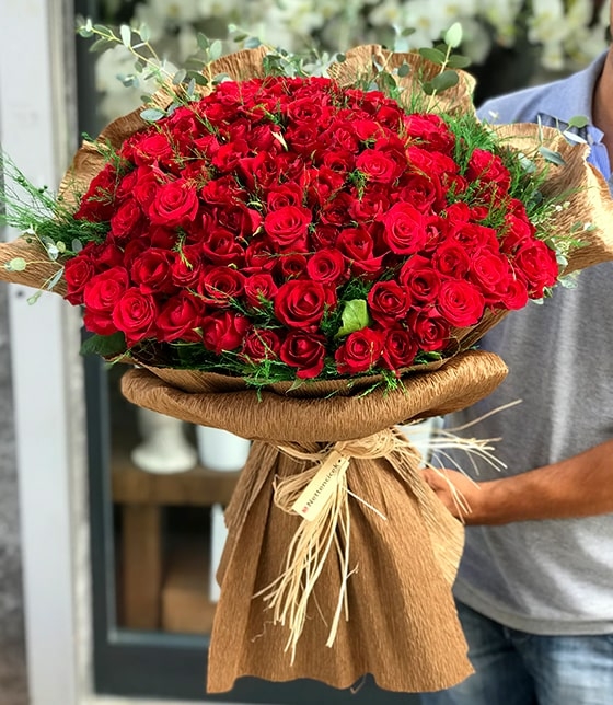 101 Adet Uzun Boylu Gül