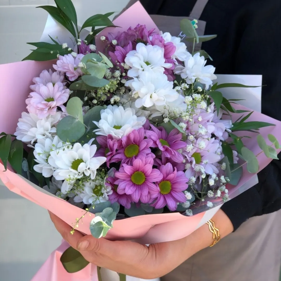 Karışık Pembe Beyaz Buket